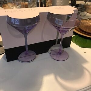 Purple Glass Rachel Zoe Wine Glasses Set of Two